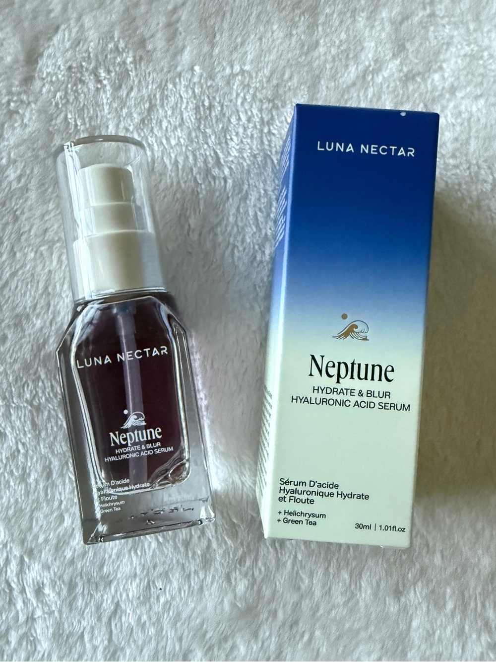Luna Nectar NEPTUNE Hydrate & Blur Hyaluronic Acid Serum - 1.01 Oz - NIB